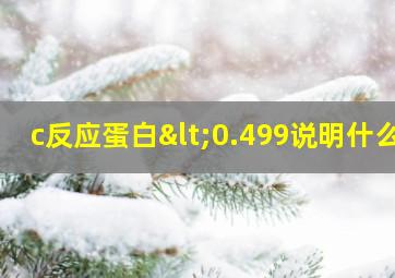 c反应蛋白<0.499说明什么